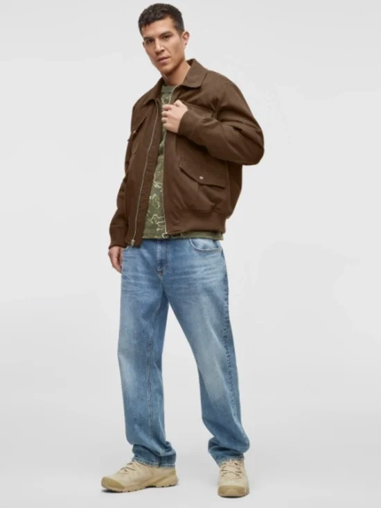 Mode of One Mens Bomber Jacket Coat XL Brown Solid Size XL NWT - Picture 2 of 4